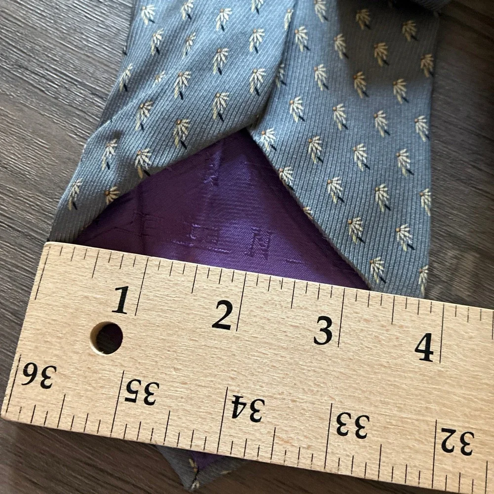 Nautica Geometric Floral Silk Necktie One Size Grey Mens Professional Accessory
